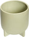 HÜBSCH INTERIOR - SPLIT pastelgroene bloempotten van keramiek, set - Ø15xh14 en Ø18xh19cm