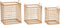 HÜBSCH INTERIOR - SQUARE vierkante bamboe opbergmanden naturel - set van 3 - 26xh31, 33xh36, 38xh41cm