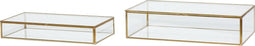 HÜBSCH INTERIOR - VIEW Small messing sieradendoos, vitrinekastje - 36x21xh9, 32x17xh6cm
