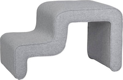 HÜBSCH INTERIOR - WAVE grijze hocker van duurzaam polyester - 72x40xh42cm