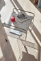 HÜBSCH INTERIOR - WAVE vernikkeld metalen trolley met terrazzo blad en zwenkwielen - 50x49xh51cm