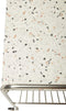 HÜBSCH INTERIOR - WAVE vernikkeld metalen trolley met terrazzo blad en zwenkwielen - 50x49xh51cm