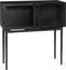 HÜBSCH INTERIOR - Zwart dressoir incl. deurtjes met glas FSC® essen - 90x35xh90cm