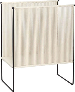 HÜBSCH INTERIOR - Zwart tijdschriftenrek van katoen en metaal - 43x25xh50cm