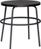 HÜBSCH INTERIOR - Zwarte bijzettafel met zwart FSC® essenhouten zitting - ø45xh46cm