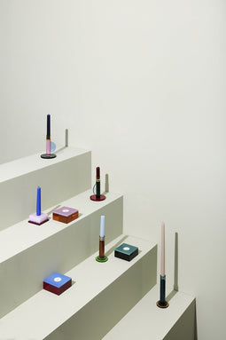 Hubsch Kandelaren set van 2 comet blauw 13 en 17cm hoog