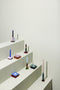 Hubsch Kandelaren set van 2 comet blauw 13 en 17cm hoog