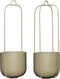 Hubsch set van 2 plantenhangers Lotus Khaki Ø16 x 44cm