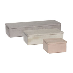 Hübsch Umber Storage Jars Rectangular Grey (set of 3)