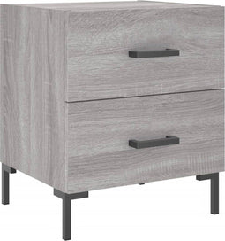 vidaXL - Nachtkastje - 40x35x47,5 - cm - bewerkt - hout - grijs - sonoma - eikenkleur
