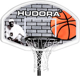 Hudora Basketbalstandaard XXL 305 – Verstelbaar van 260 cm tot 305 cm - Gevulde Basis voor Extra Stabiliteit - Verplaatsbaar met Wieltjes