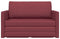 vidaXL - Vloersofa - Bed - 2-in-1 - wijnrood - 124x71x78 - cm - textiel