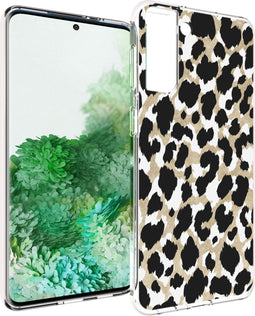 iMoshion Hoesje Geschikt voor Samsung Galaxy S21 Plus Hoesje Siliconen - iMoshion Design hoesje - Goud / Zwart / Golden Leopard