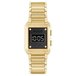 HUGO HU1530359 #THRIVE Horloge - Heren - Mineraalglas - Staal - Goudkleurig - 40 mm breed - Quartz - Vouw/Vlindersluiting - 5 ATM (douchen)