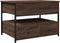 vidaXL - Salontafel - 70x50x50 - cm - bewerkt - hout - en - metaal - bruineikenkleur