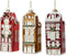 Huis glas l5b5h15 cm multi a3 3st kerst