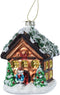 Huis glas l8.9b7.6h13.2 cm ass kerst
