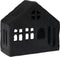 Huis met theelicht 7x6x12 cm zw