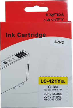 Huismerk Brother LC-421XLY cartridge geel