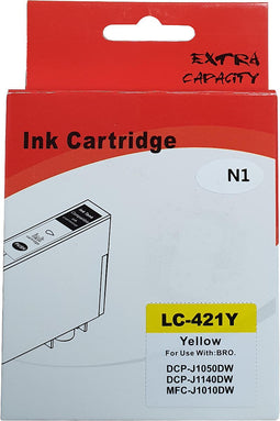 Huismerk Brother LC-421Y cartridge geel
