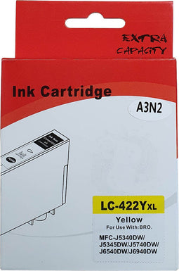 Huismerk Brother LC-422XLY cartridge geel