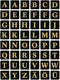 Huismerk Herma 4130 Etiket met letters A-Z 13mm Zwart-Goud - 1 pakje met 2 velletjes