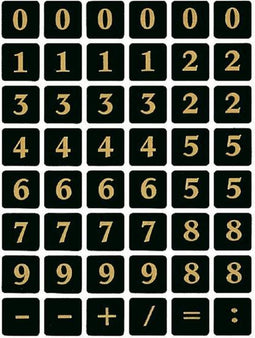 Huismerk Herma 4131 Etiket met getallen 0-9 Zwart-Goud - 1 pakje met 2 velletjes