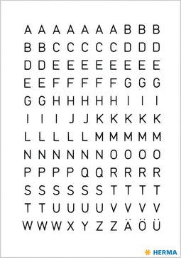 Huismerk Herma 4154 Etiket met letters A-Z 5mm Transparant