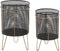 Plantenbakkenset DKD Home Decor Zwart Gouden Metaal Loft 36 x 36 x 58 cm