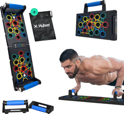 Hulser Push up bord - 24 in 1 - Inklapbaar - Grips - Bars - Steun - Parallettes board - Fitness plank - Opdrukken trainingsbord - Thuis sporten - Home workout