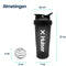 Hulser Shakebeker - 600 ml - Zwart - Met shakerbal - BPA Vrij - Shaker voor proteine - Bidon met mixer bal voor eiwitshake - Sport drinkfles met mixer bal voor eiwitpoeder - Fitness sporten waterfles