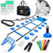 Hulser Sport Trainingsmateriaal - 26-delig - Blauw - Voetbal spullen - Loopladder 6 meter - Weerstand parachute - Pionnen set - Trainingshoedjes - Horden - Springtouw - Weerstandsbanden - Training materiaal - Agility speed ladder - Running artikelen