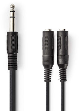 Nedis CAGP23110BK02 - 6.35mm stereo splitter kabel - 20cm - Zwart