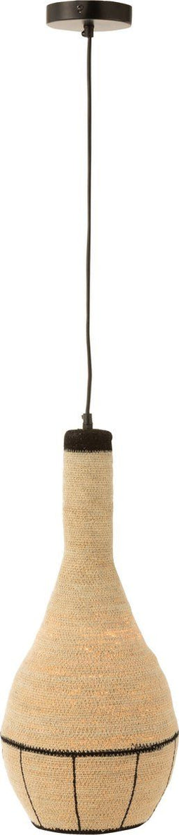 J-Line hanglamp Peer Lijnen - zeegras - naturel/zwart