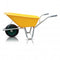 Hummer Bouwkruiwagen 100 liter - Bak HDPE Geel - met Luchtband