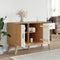 vidaXL - Dressoir - OLDEN - 114x43x73,5 - cm - massief - grenenhout - wit - en - bruin