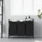 vidaXL - Wasmand - 3 - vakken - met - plank - zwart - eikenkleurig