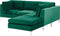 Beliani EVJA - Hoekbank met ottomaan - Groen - Fluweel