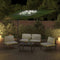 vidaXL - Zweefparasol - met - LED-verlichting - 400x300 - cm - groen