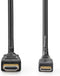 Nedis High Speed HDMI-Kabel met Ethernet - HDMI Connector - HDMI Mini-Connector - 4K@30Hz - 10.2 Gbps - 2.00 m - Rond - PVC - Zwart - Polybag