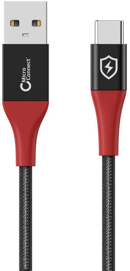 Microconnect MC-AUSBC-SC - USB-A naar USB-C datablokkeringskabel - Veilig opladen - Rood Zwart