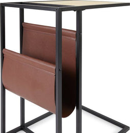 Lifa Living Magazine rek Manhattan - Tijdschriftenrek - Hout Veganistisch leer - Bruin - 35x45x63 (LxBxH)
