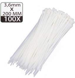 Hofftech Tie Ribs - Kabelbinders - UV-bestendig - Wit (100 stuks)
