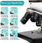 HUTACT - Microscoop - 40X-2000X Vergroting - Dubbele LED-verlichting