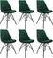 Kick kuipstoel Velvet donkergroen - zwart frame - set van 6