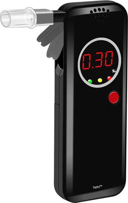 TechU™ Digitale Alcoholtest – Zwart – Compact – Hygiënische Auto Blaastest