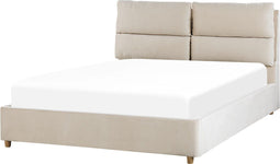 BATILLY - Tweepersoonsbed - Lichtbeige - 140 x 200 cm - Fluweel