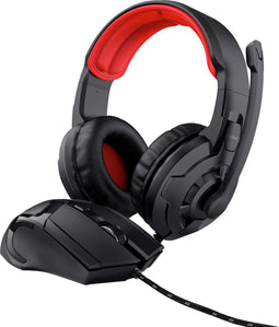 Trust GXT 785 Ravius - 2-in-1-gamingset - Over-ear headset met verlichte muis - Rood/Zwart