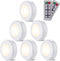 Puck Lights met afstandsbediening 6-pack draadloze LED-kastverlichting Onder kastverlichting Batterij-aangedreven onder toonbankverlichting Dimbare nachtverlichting Stick On Light (warm wit)