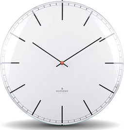 Huygens - Dome35 Index - Wit - Wandklok - Stil - Quartz uurwerk